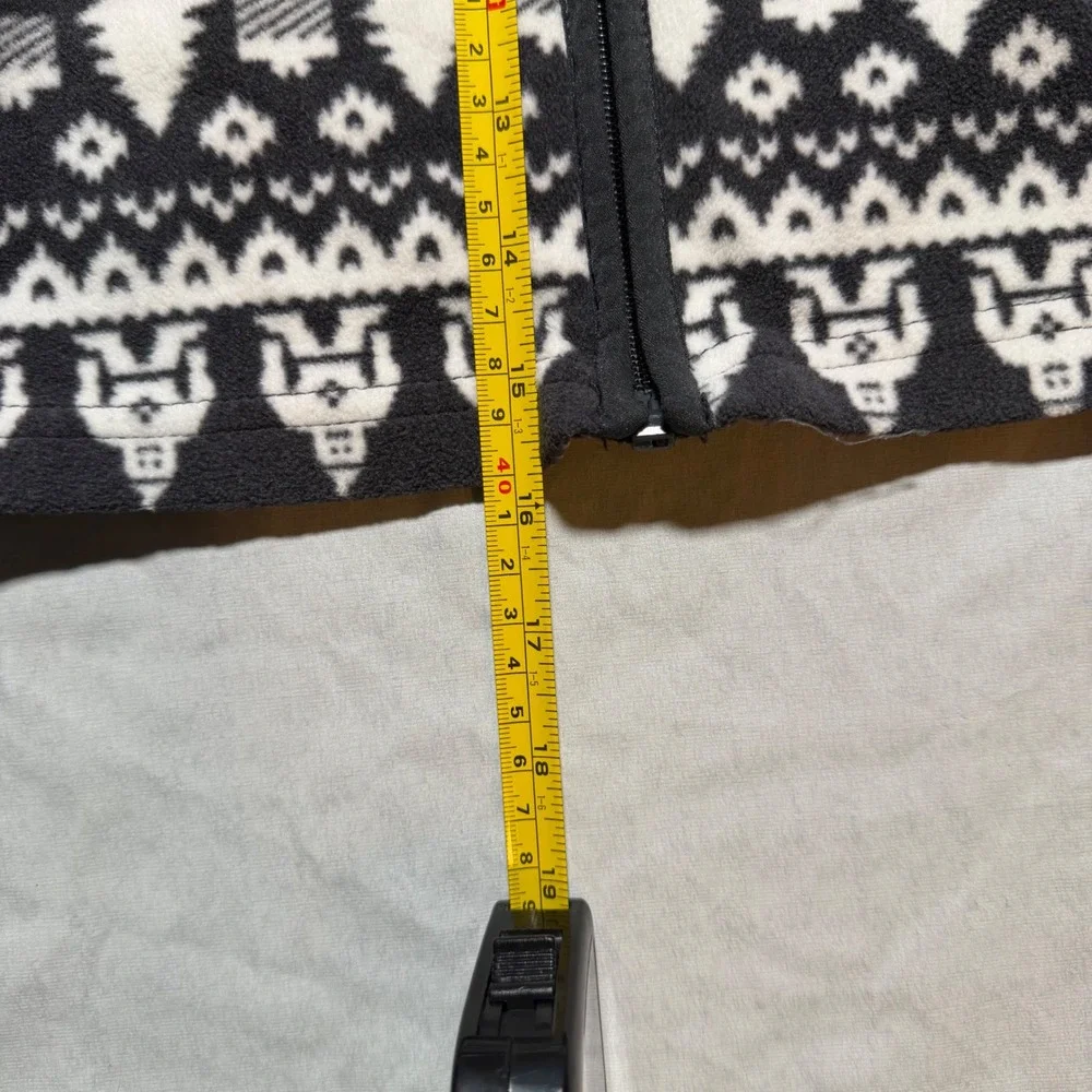 OshKosh Bgosh Toddler 2T Fleece Jacket Black White Bigfoot Fair Isle Full Zip